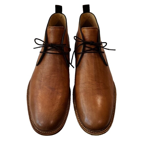 Warfield & Grand Landon Boots Men 12 Brown Leather Plain Toe Lace Up Chukka NEW main image 8
